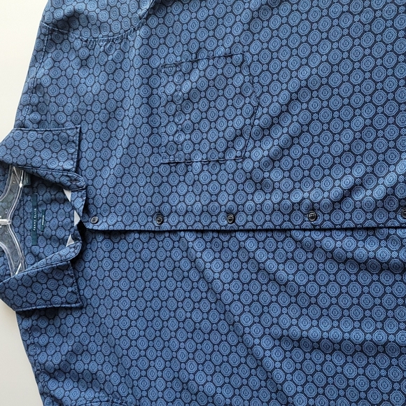 Perry Ellis blue stretch short sleeve shirt 3XL TALL - Picture 1 of 6